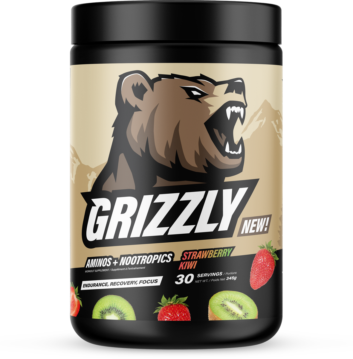 GRIZZLY AMINOS + NOOTROPICS - Strawberry Kiwi